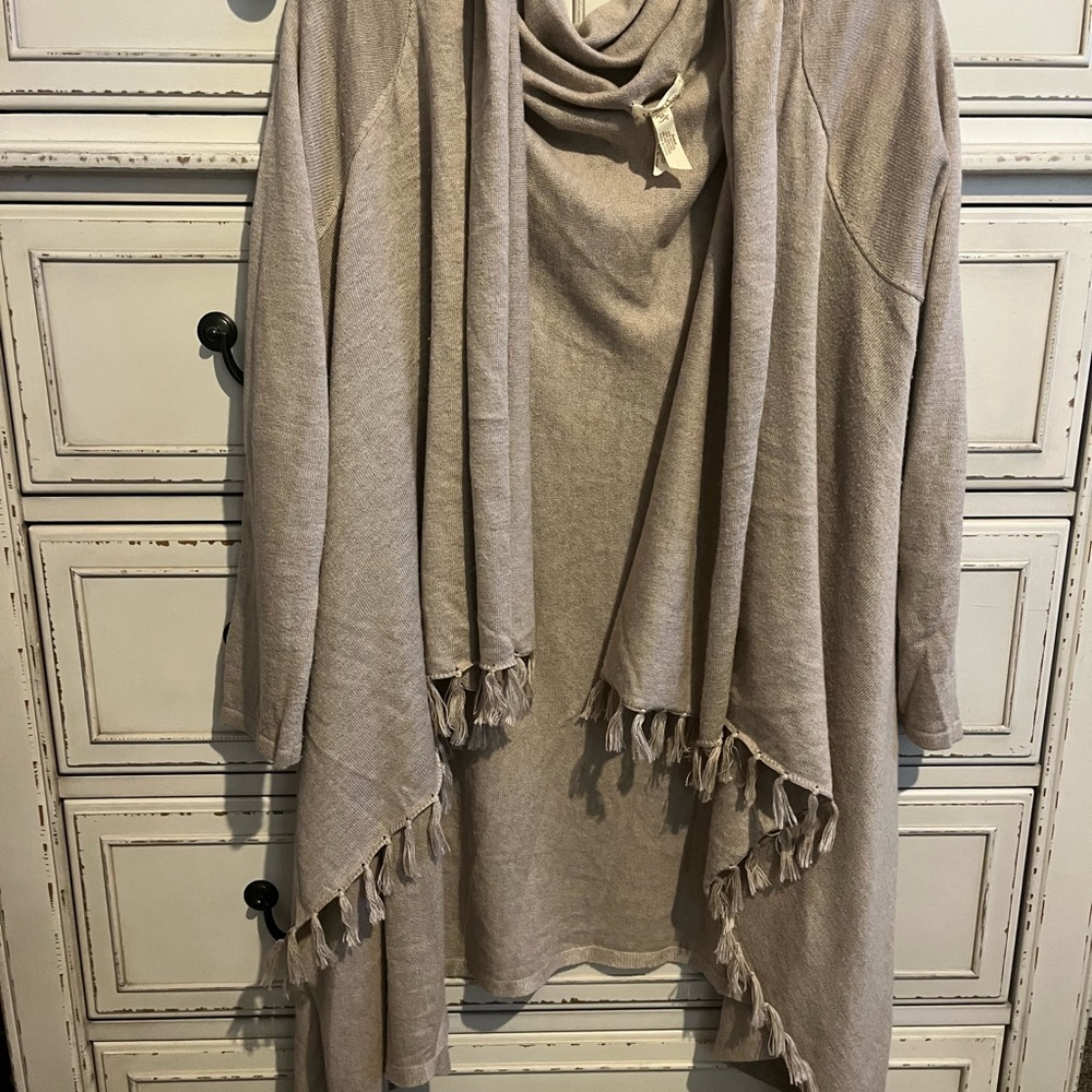 Matilda Jane Tan Cardigan with Fringe